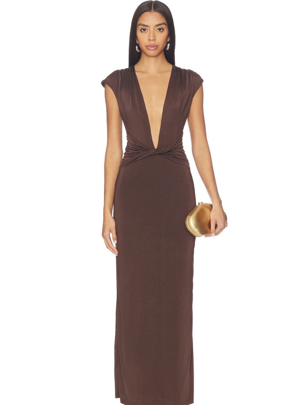 superdown Cataleya Maxi Dress in Dark Brown